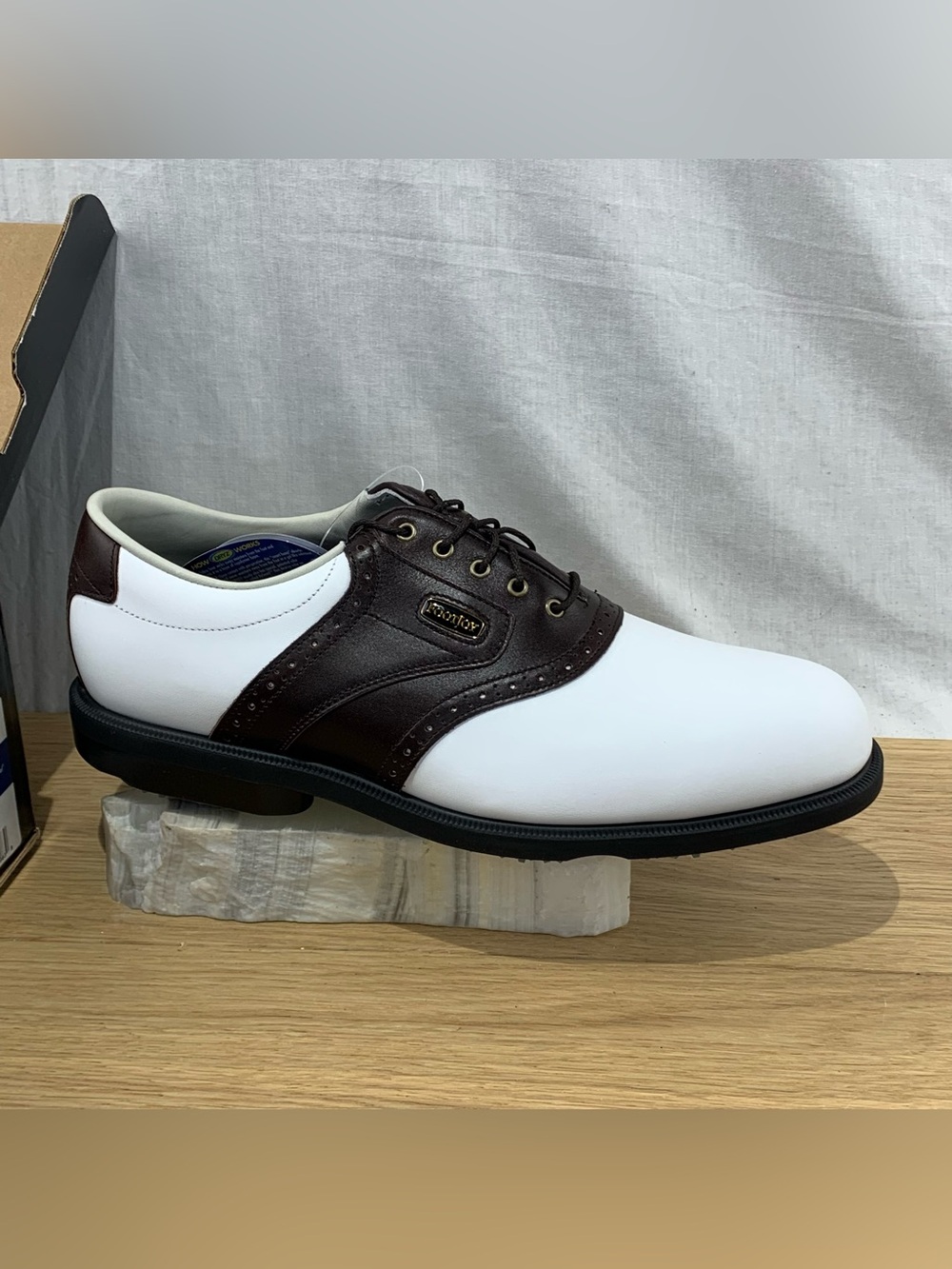 NEW Vintage FootJoy DryJoys Waterproof Golf Shoe Brown White Saddle 53679 Men 12